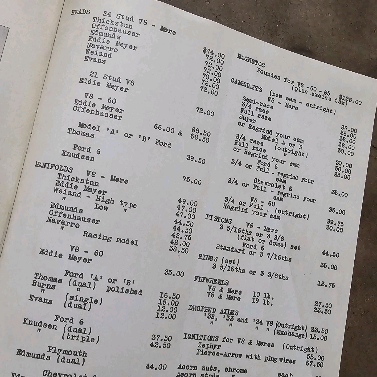 1948 Hot Rod Flathead Catalog Karl Orr heads intakes manifolds scta bonneville