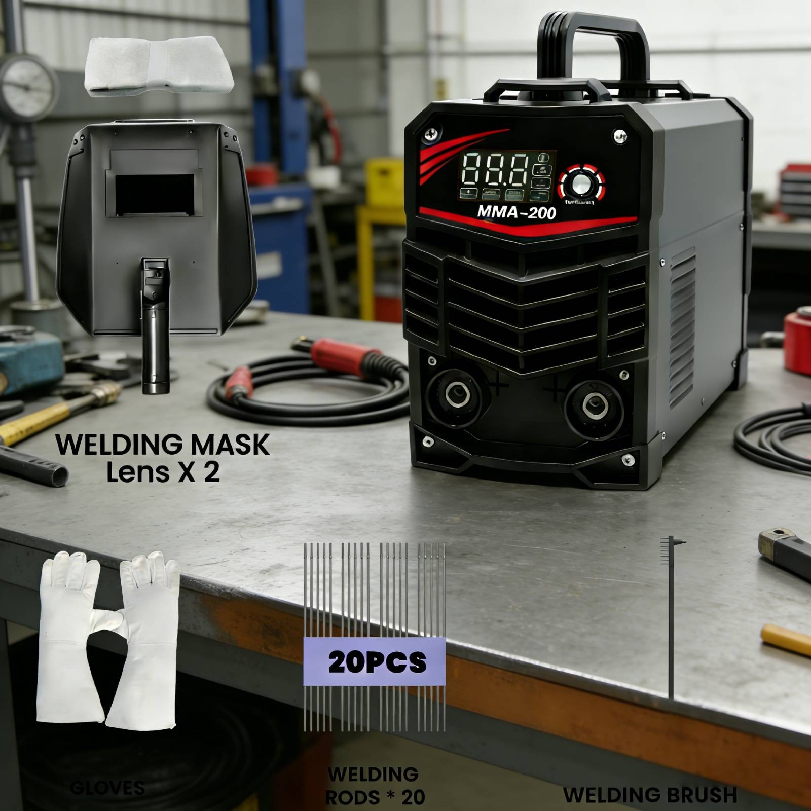 NeoTamarix 200A Stick Welder, 110V/220V MMA Welding Machine with LCD Display