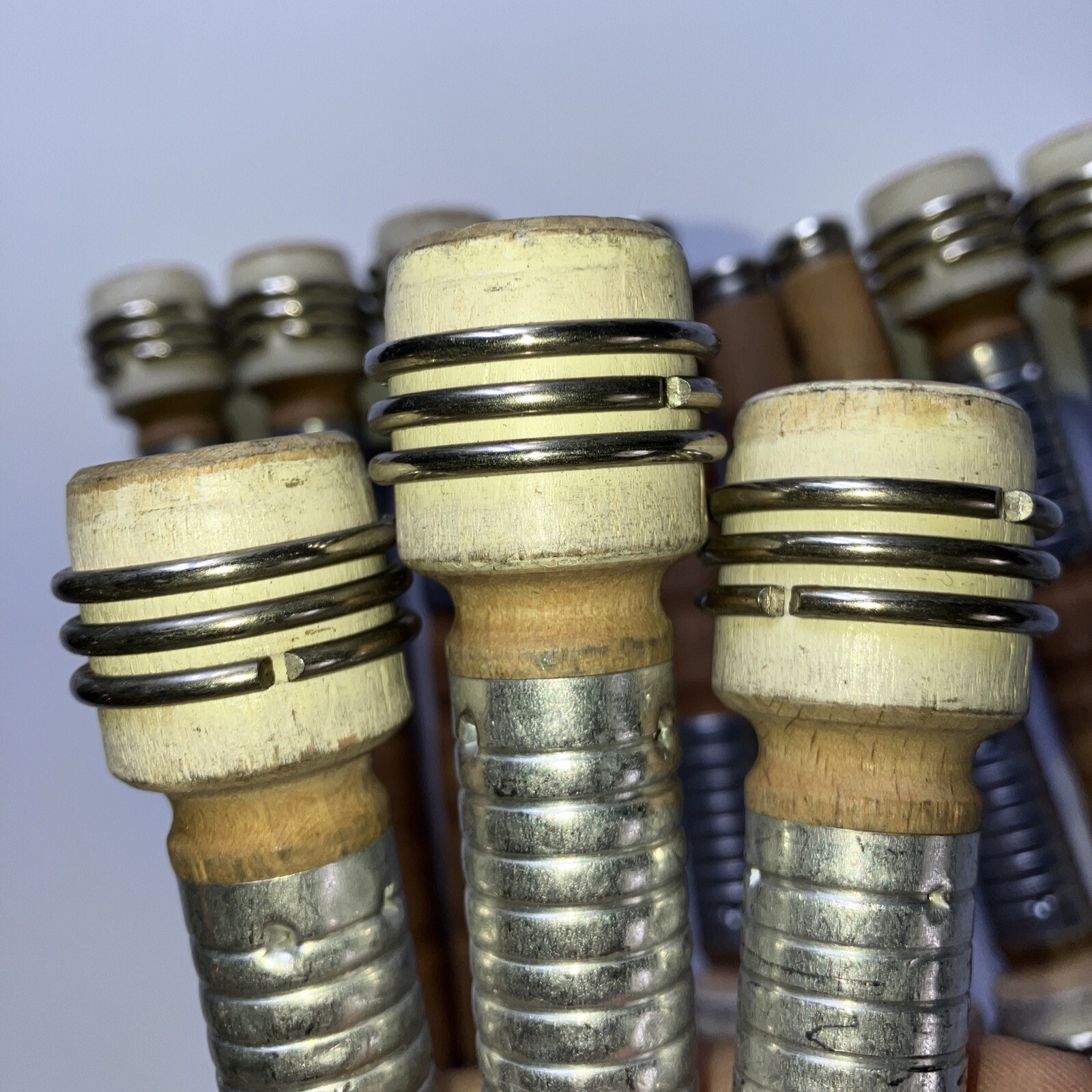 Lot of 12 Textile Mill Wooden Vintage Spools Bobbin Quills 7" Primitive Lot #1