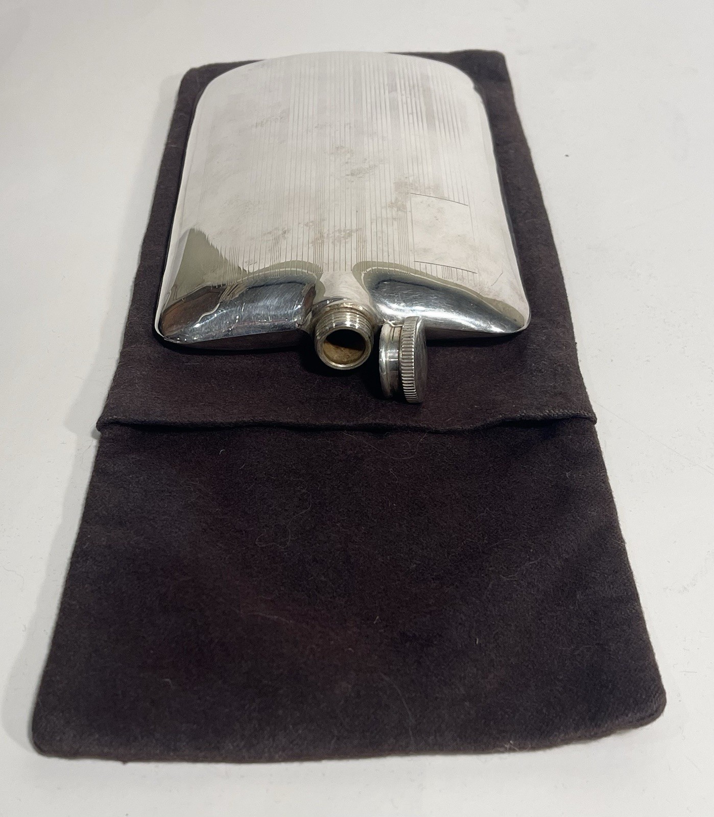 Vintage Marlboro Plate Silver Plated Hip Flask With Case