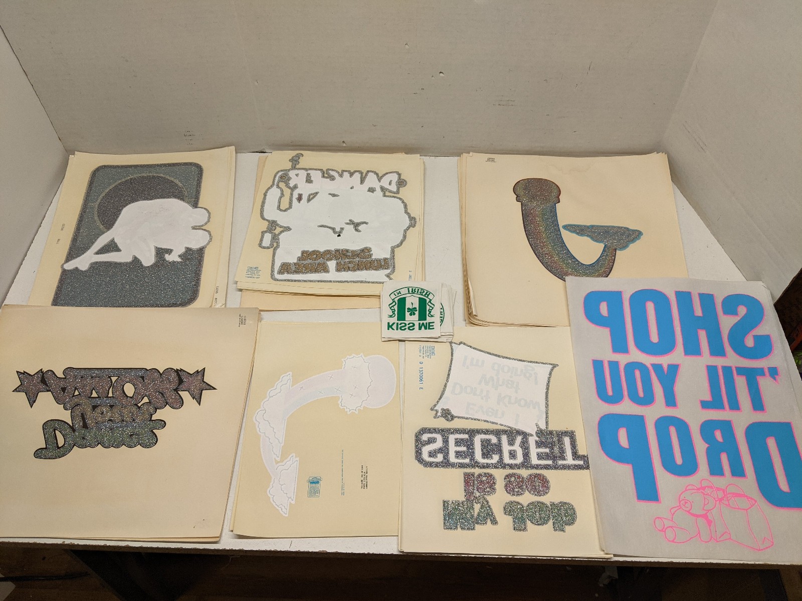 Lot of 50+ 1970s Vintage Iron On Heat Transfers, 8 different designs