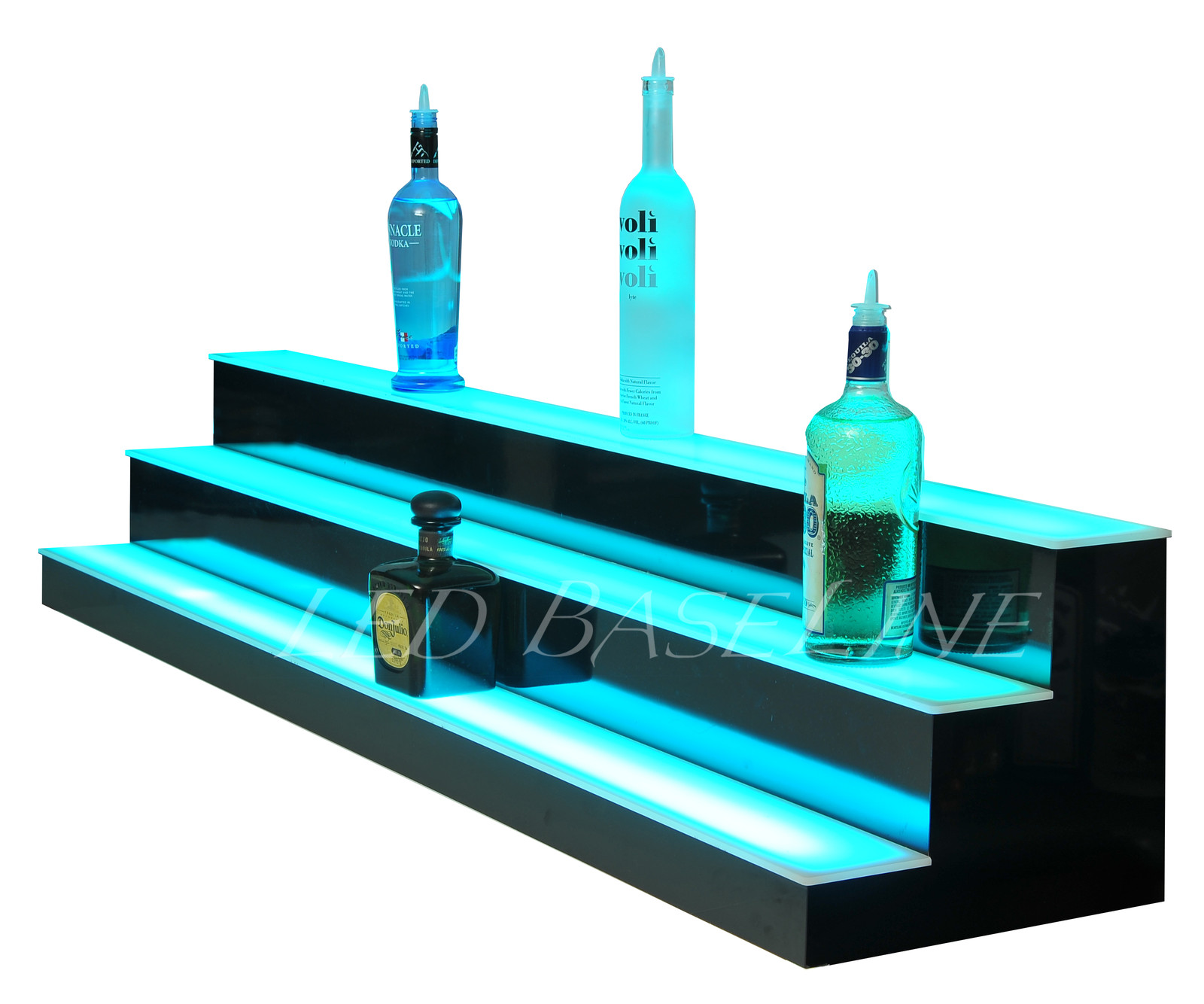 54" COLOR Changing 3 Step Display Glass Bottle Glorifier