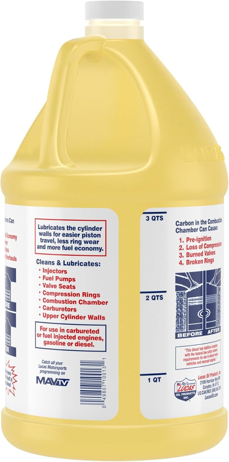 Lucas Oil 10013 Injector Cleaner Fuel Treatment Gas & Diesel Engine (1 Gallon)