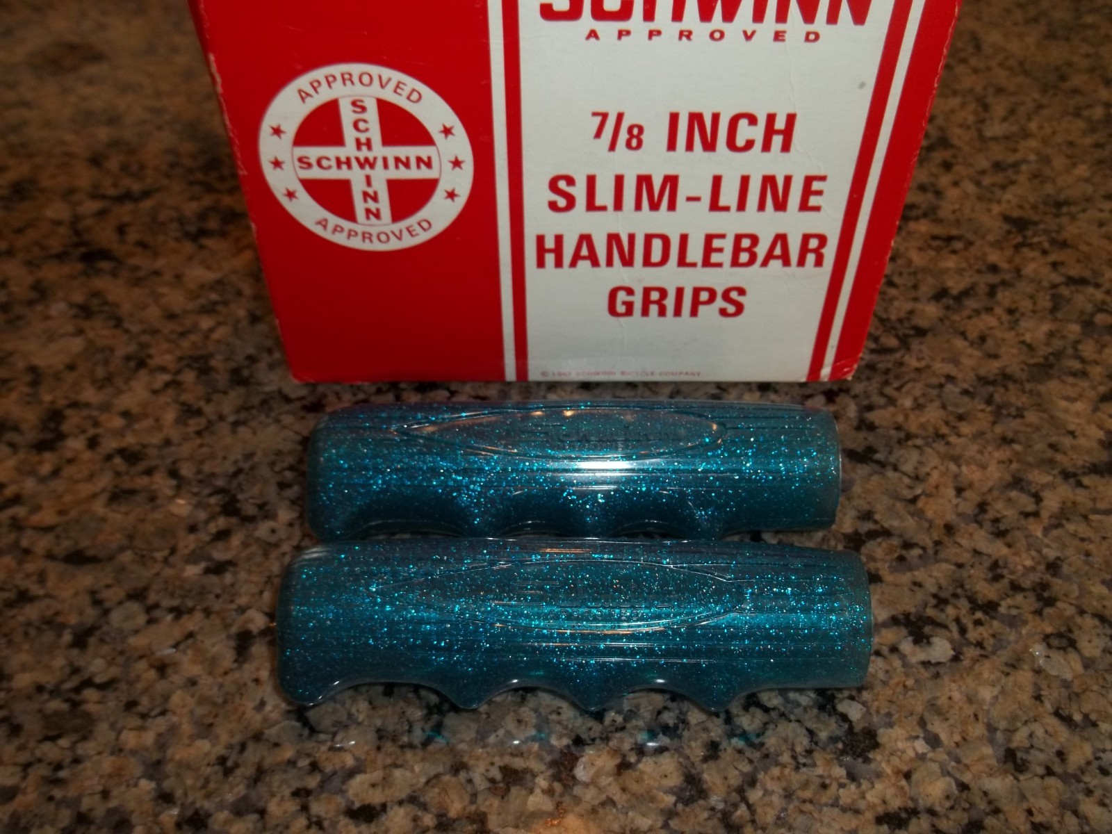 Schwinn Stingray NOS Blue glitter Bicycle Handlebar Grips Original full size