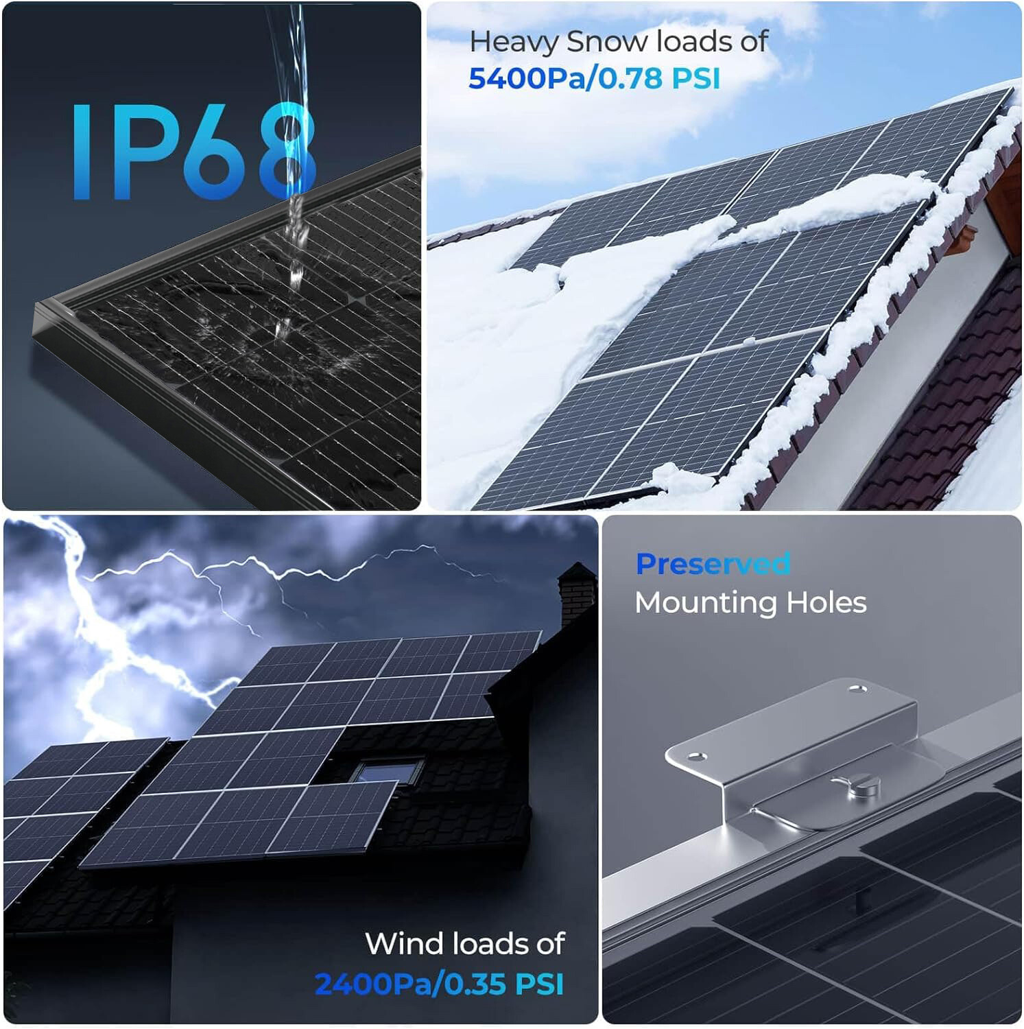 100W 200W 400W 1000W Watt Solar Panel Mono 12V Charger RV Home Off-Grid Boat