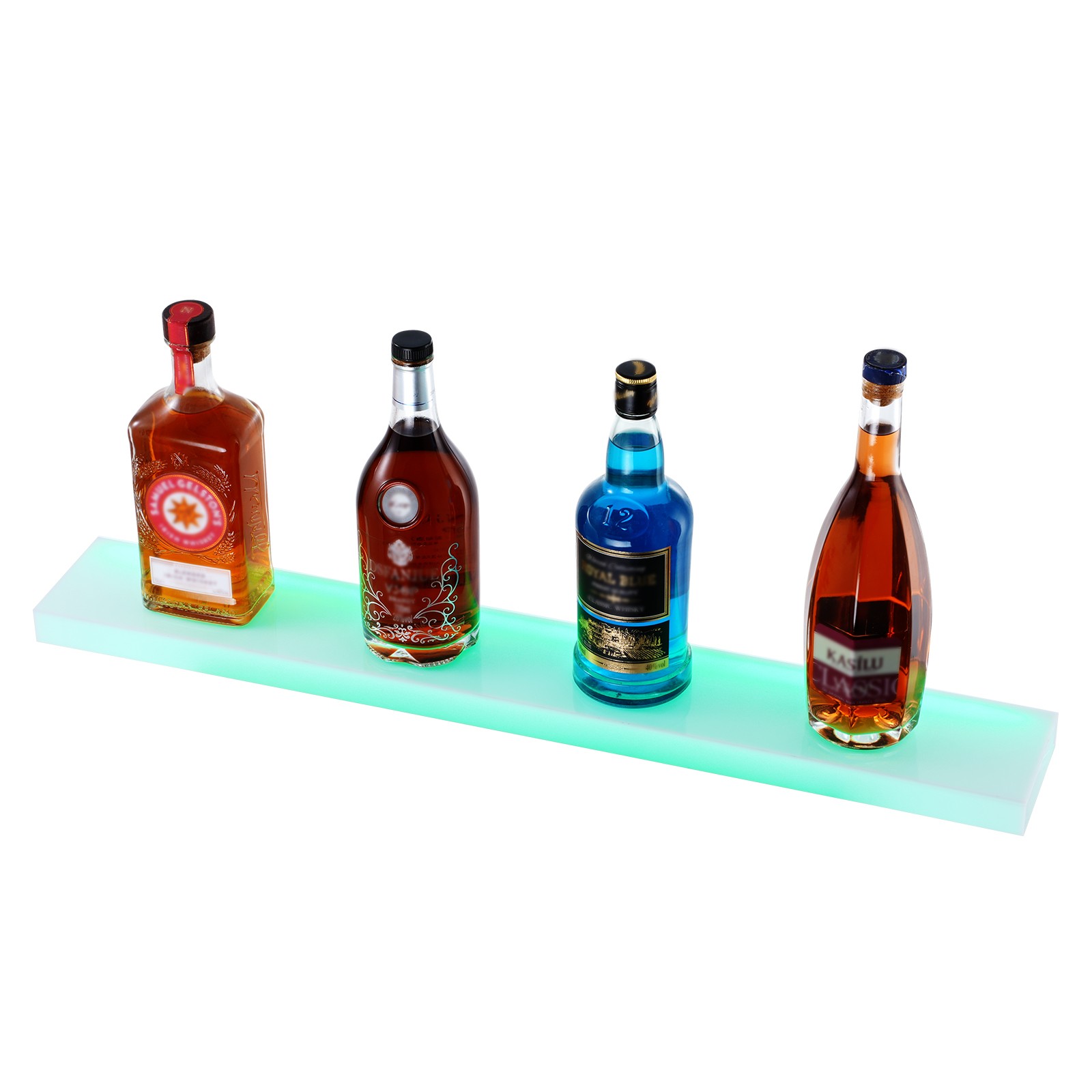 VEVOR Wall Mounted LED Lighted Liquor Bottle Display Home Bar Shelf 30" 1-Step
