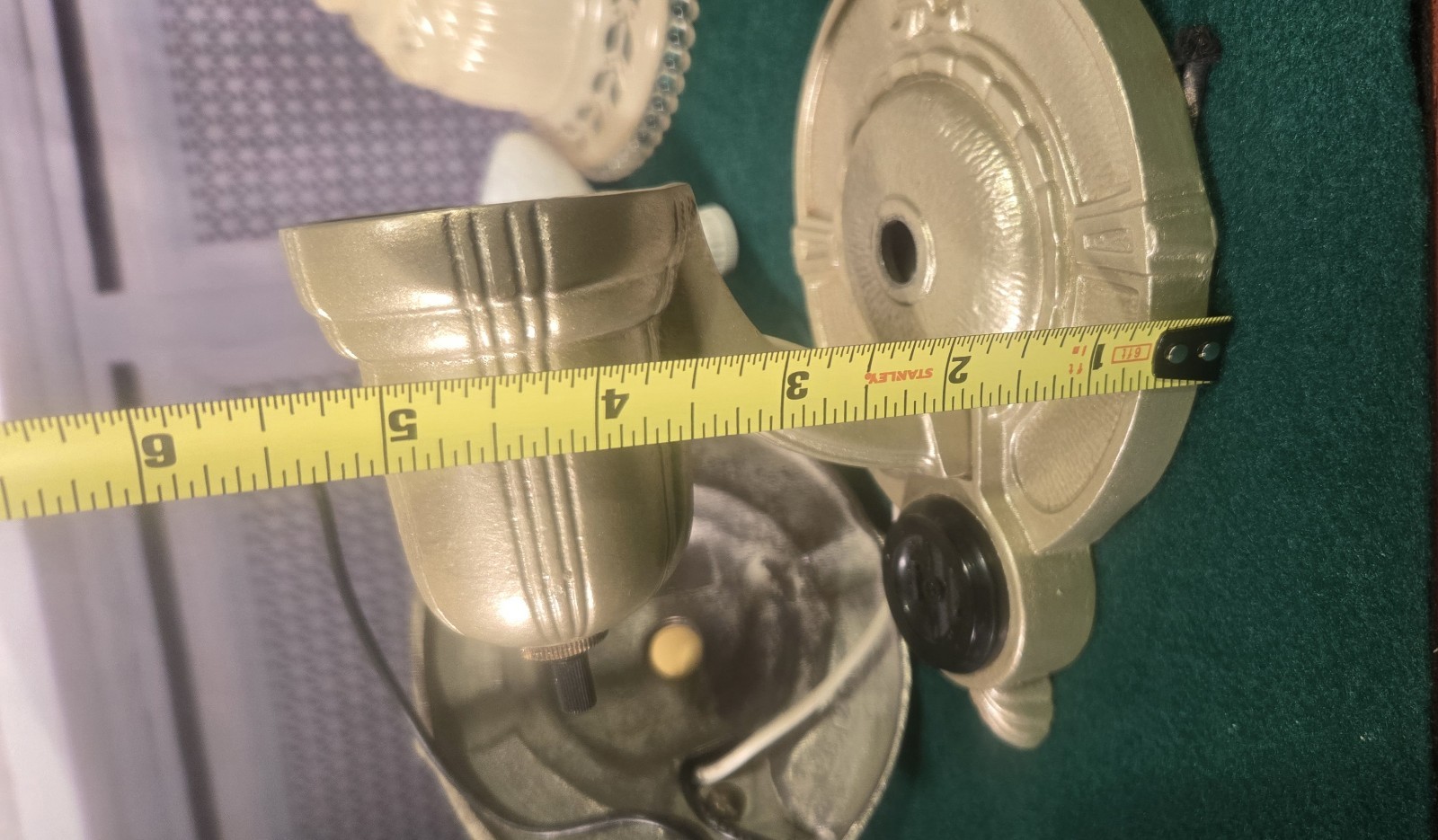 Trio Antique 1930's Markel Slip Shade Candle Wall Sconces Restored Cast Iron