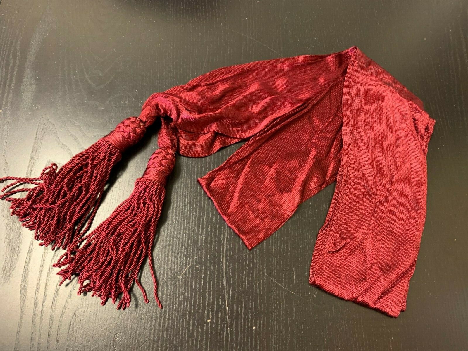 Civil War WINE / MAROON Colored Staff Officer SILK Sash - 90" long - NEW