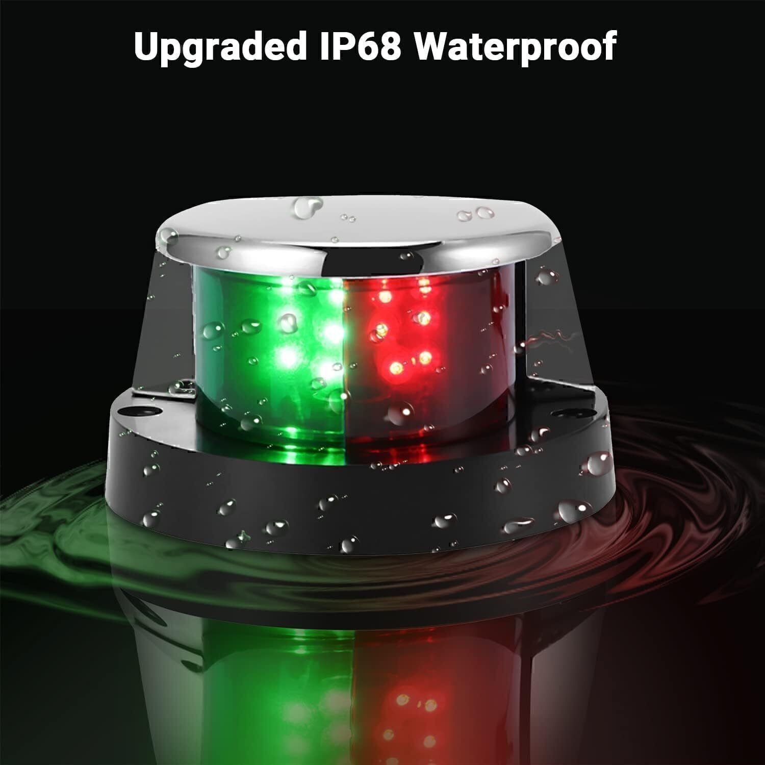 LED Bow Navigation Lights Marine Green And Red LED Navigation Light For Pontoon