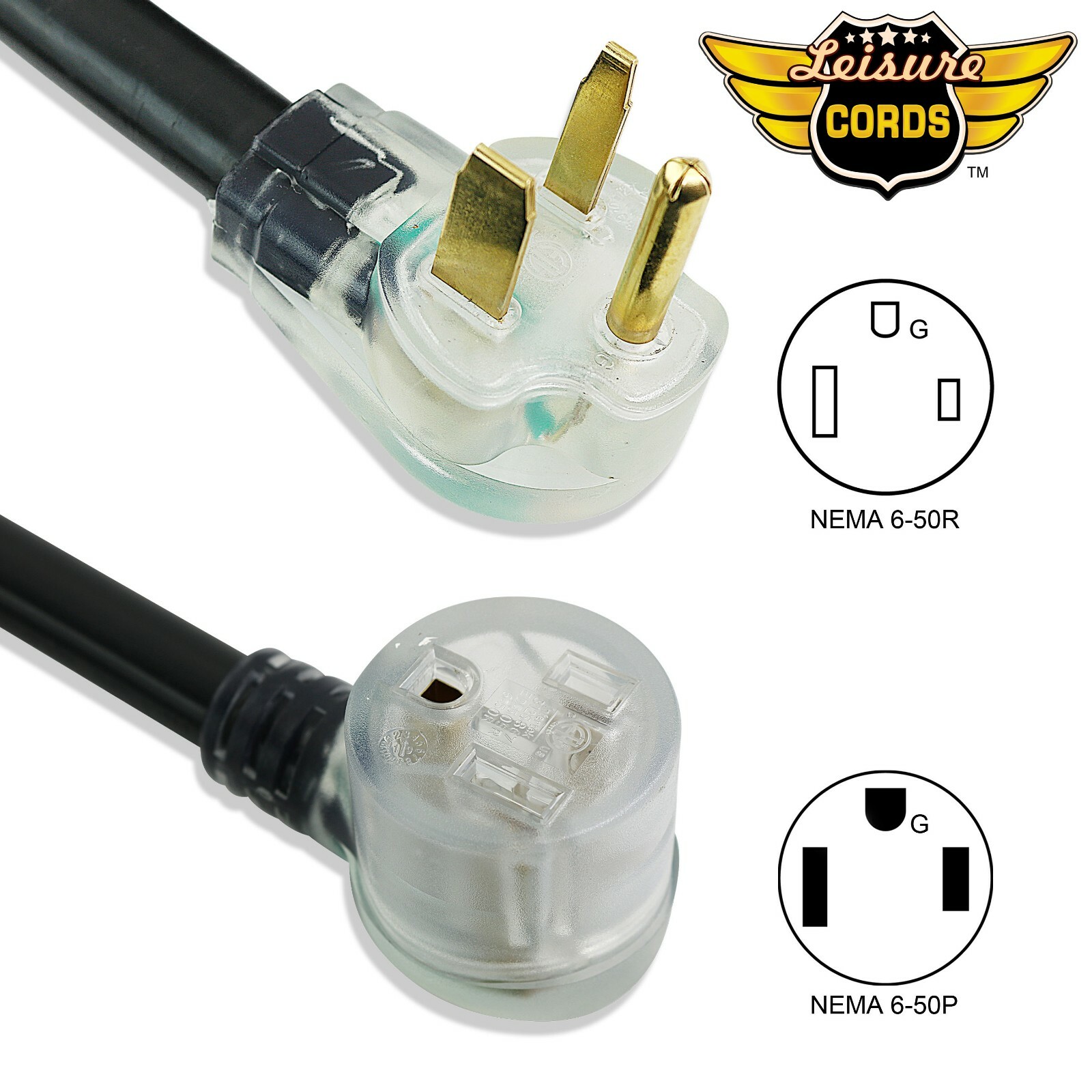 Leisure Cords 50' 220 Volt 50 Amp Heavy Duty 8/3 Welder Extension Cord MIG TIG