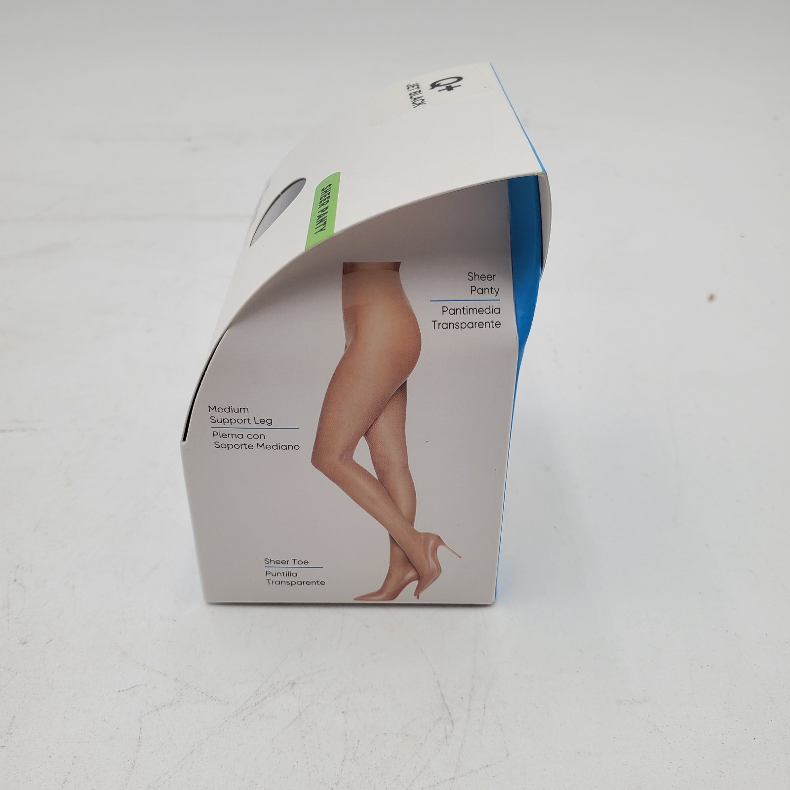 3 Pairs Leggs Sheer Energy Q+ Queen Plus XXL Jet Black Pantyhose Sheer Panty