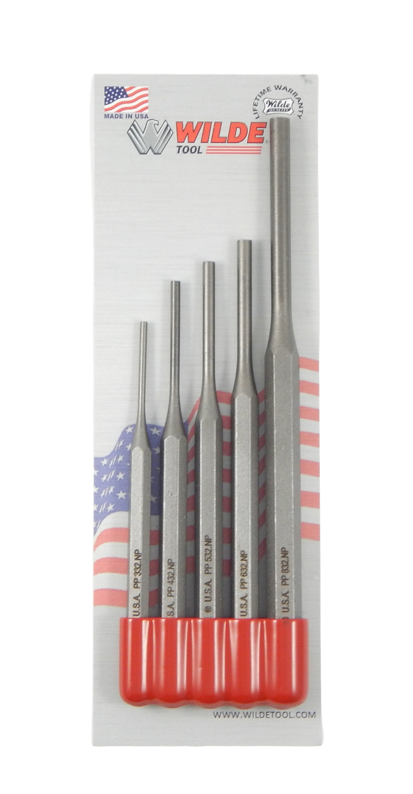 Wilde Tool 5pc Pin Punch Set MADE IN USA 3/32 – 1/4” Inch Professional Quality