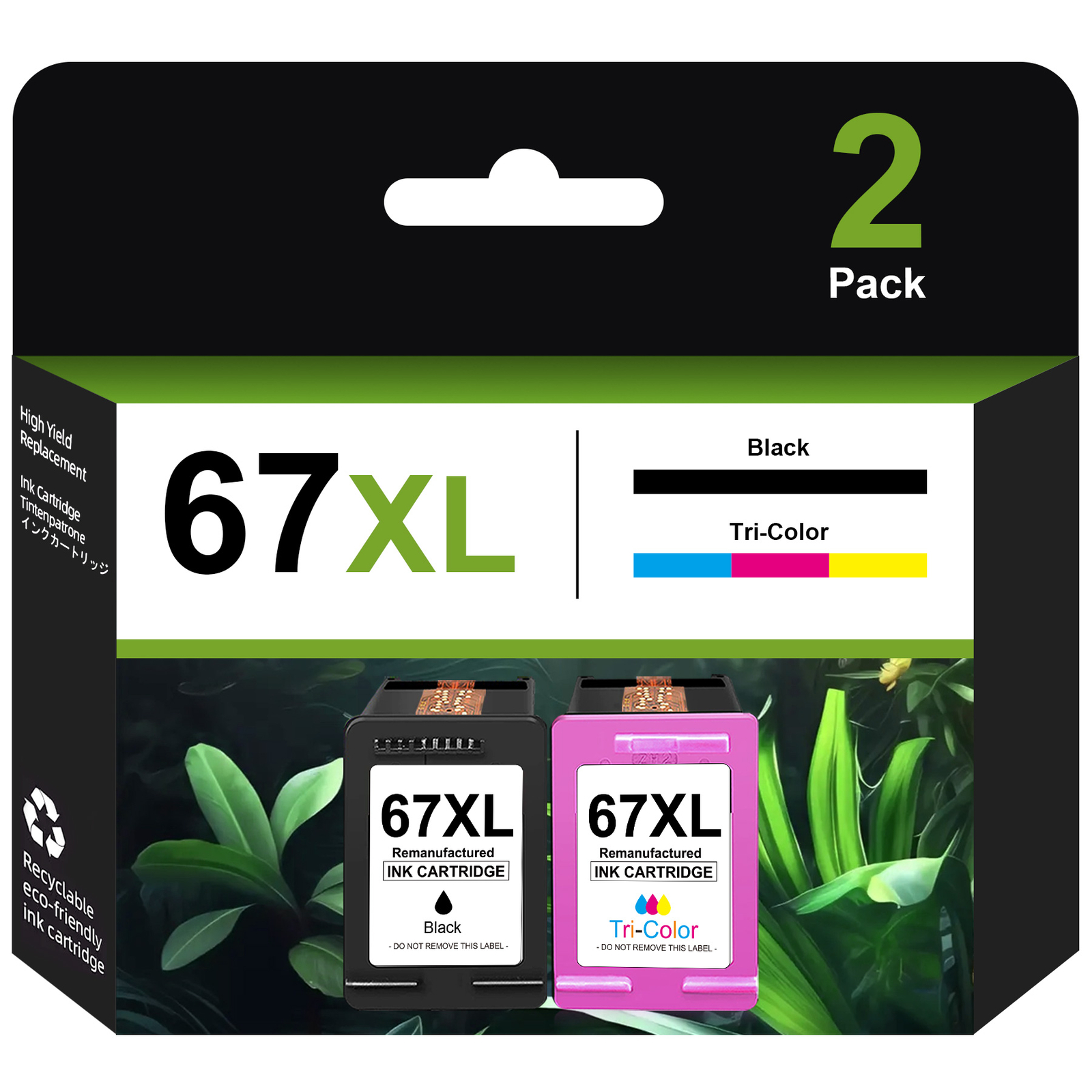 67XL Ink Cartridges Combo For HP 67 Ink XL DeskJet 2852e 2855 4152 4155 2700 Ink