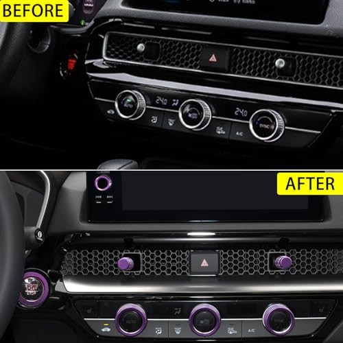 Air Conditioning Vent Knob Cover for Honda Civic Accessories 2022-2024 Purple
