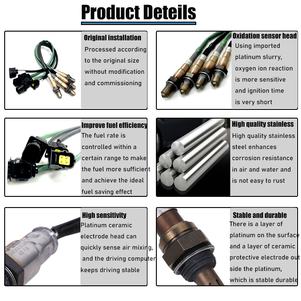 For Mercedes-Benz C300 2008-2012 E550 2011 NEW 4 x Up+Downstream Oxygen Sensor