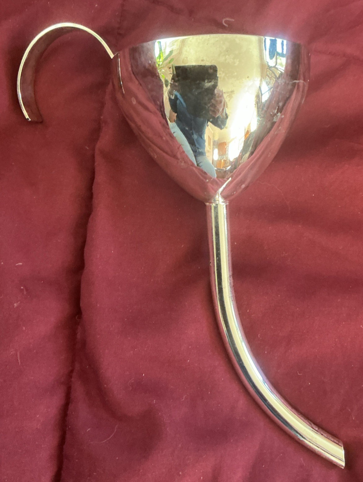 Wine Funnel Silver Plate 5" Curved Spout With Strainer Vintage