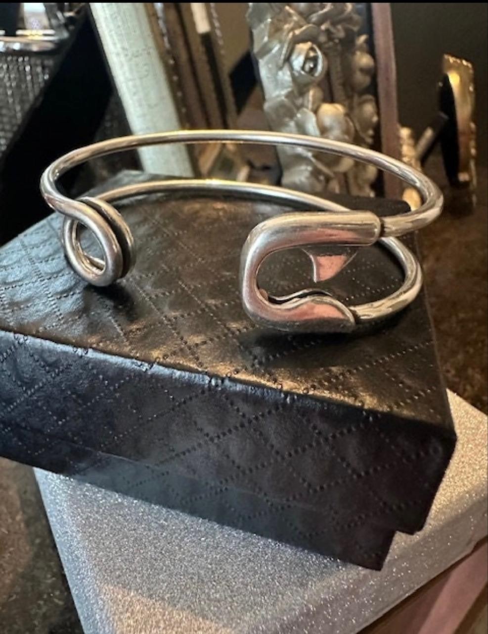 Gorgeous Safety Pin Adjustable Cuff Bracelet | 925 Sterling Silver Stamped