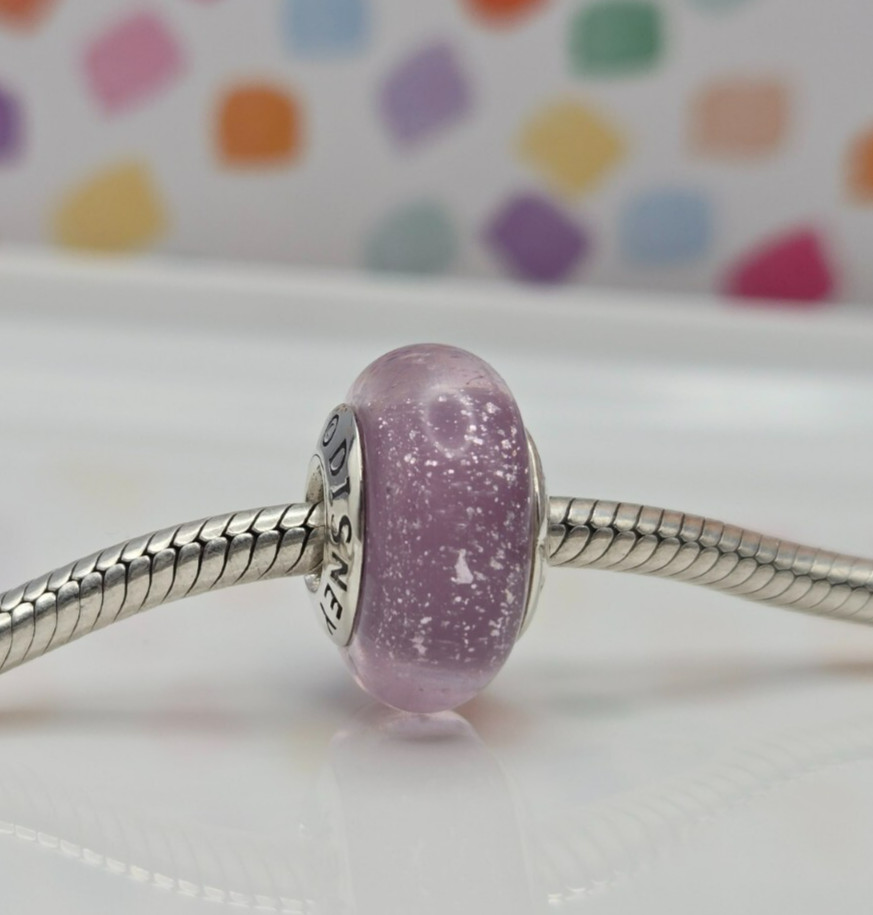 Authentic Pandora Disney Rapunzel's Signature Color Murano Glass purple Charm