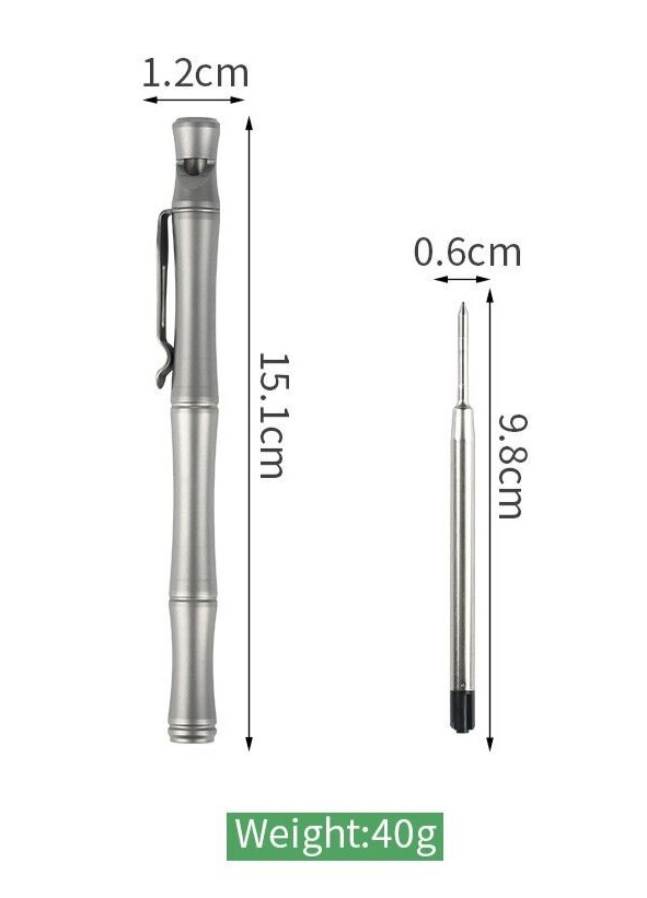 Titanium Survival Whistle Ballpoint Pen – Camping Gear Gift & Collectible Tool