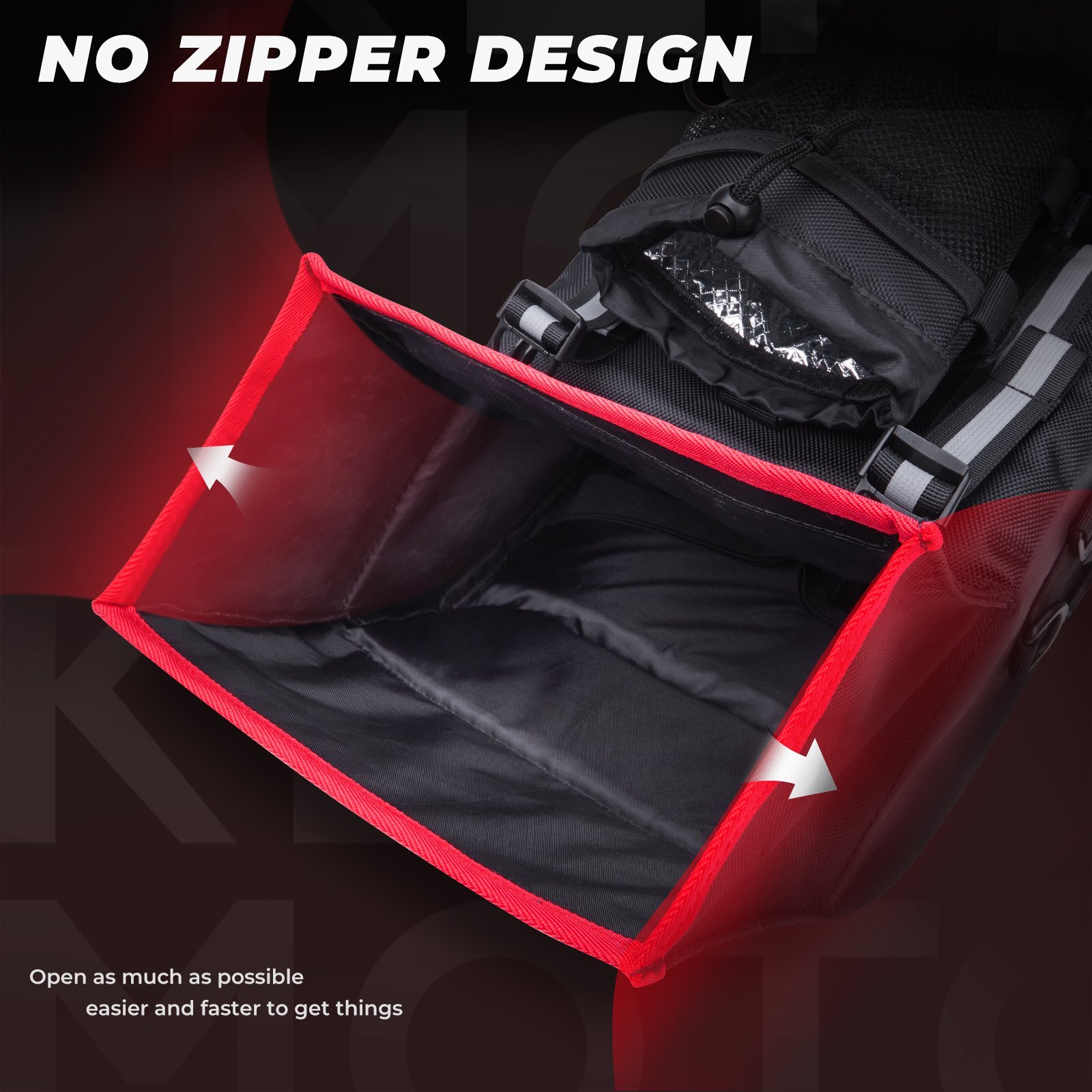 KEMiMOTO ATV Fender Bag Pack Luggage Storage Cargo Black For Sportsman Yamaha