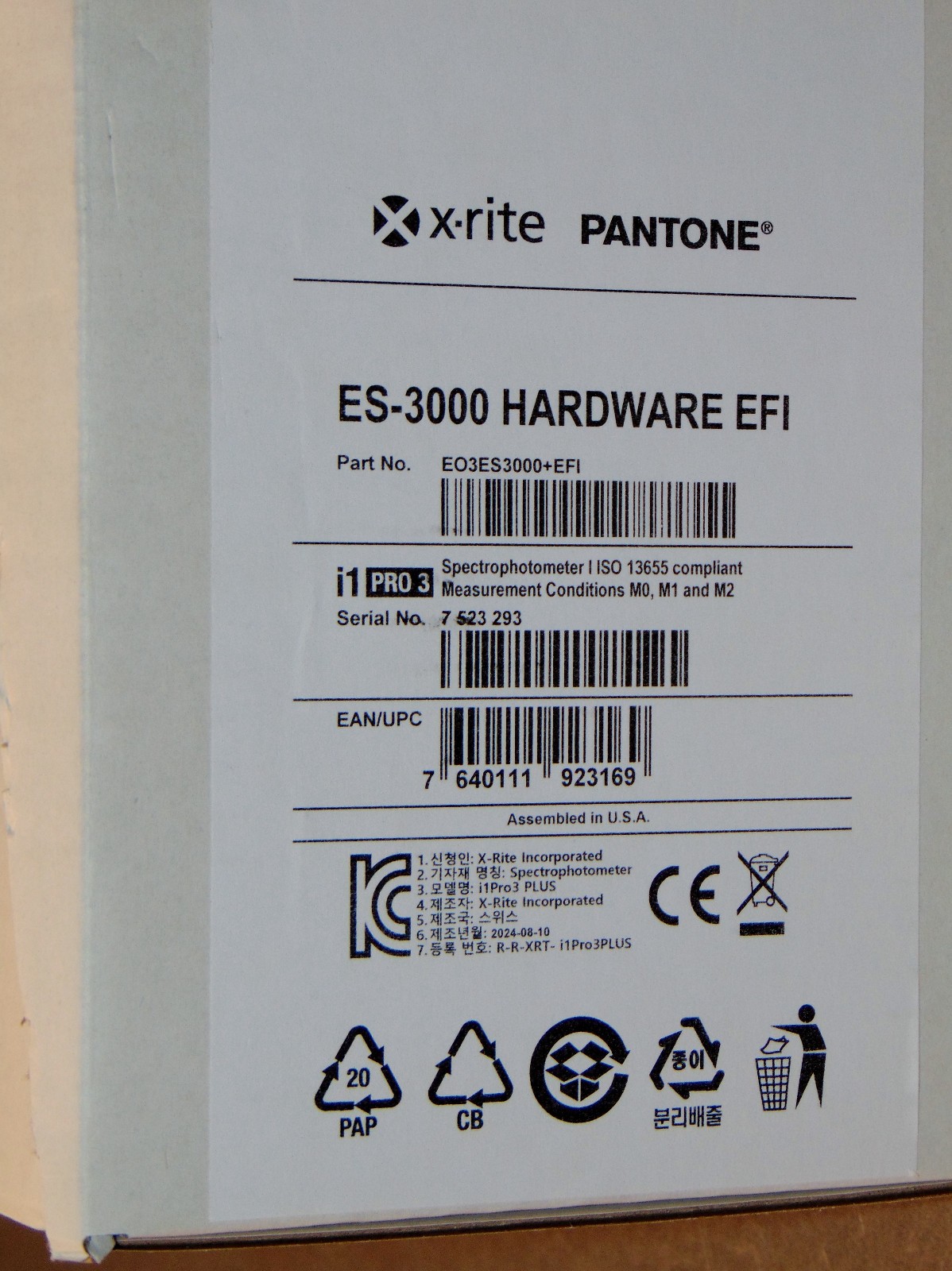 NEW EFI ES-3000 FIERY Spectrophotometer Kit with Software