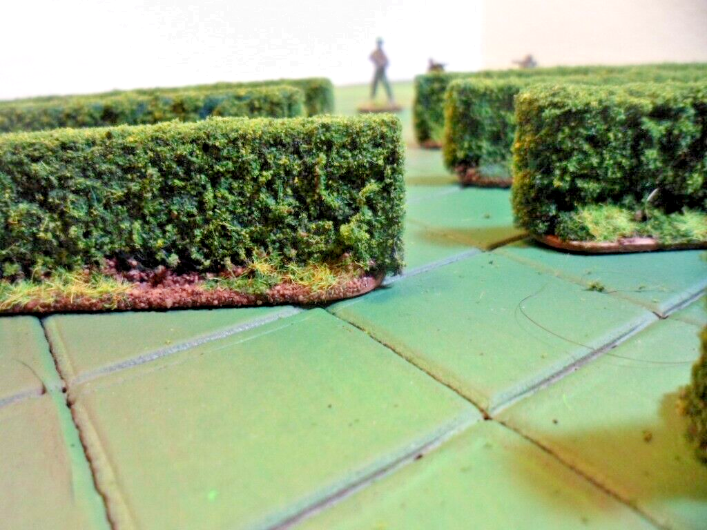 Wargame Terrain Hedges 28mm 25mm Painted lot of 10 pcs