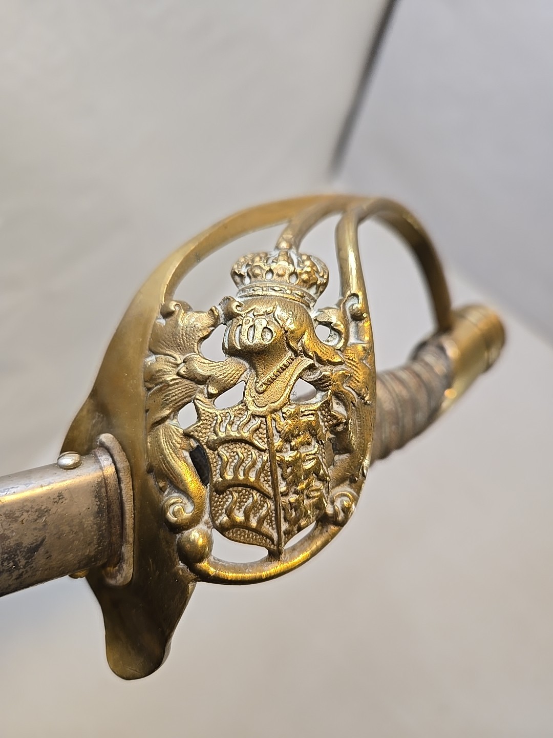 WWI M1889 German Wurttemberg Kinder Sabel Sword w/Scabbard - Etched - Kirschbaum