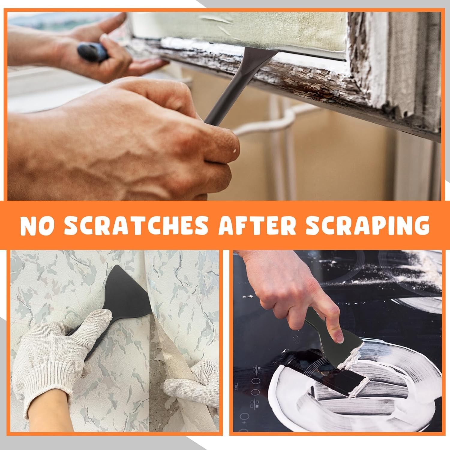 Tallew 9 Pcs Plastic Scraper Tool Sticker Plastic Razor Blade Scraper Plastic Pi