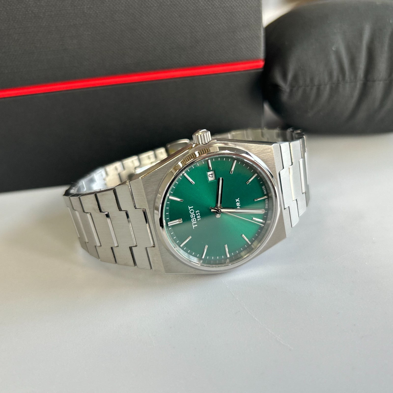 Tissot PRX Green Dial 316L Stainless Steel Men's Quartz Watch T137.410.11.091.00