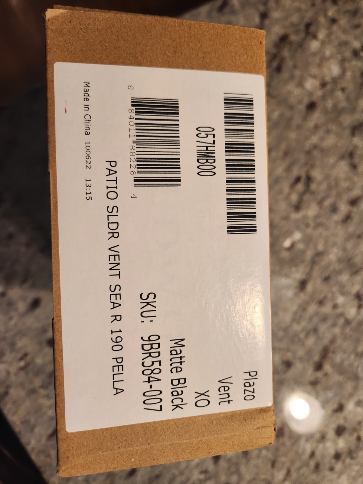 PELLA / BALDWIN PLAZO SLIDING DOOR XO or OX HANDLE MATTE BLACK NEW IN BOX