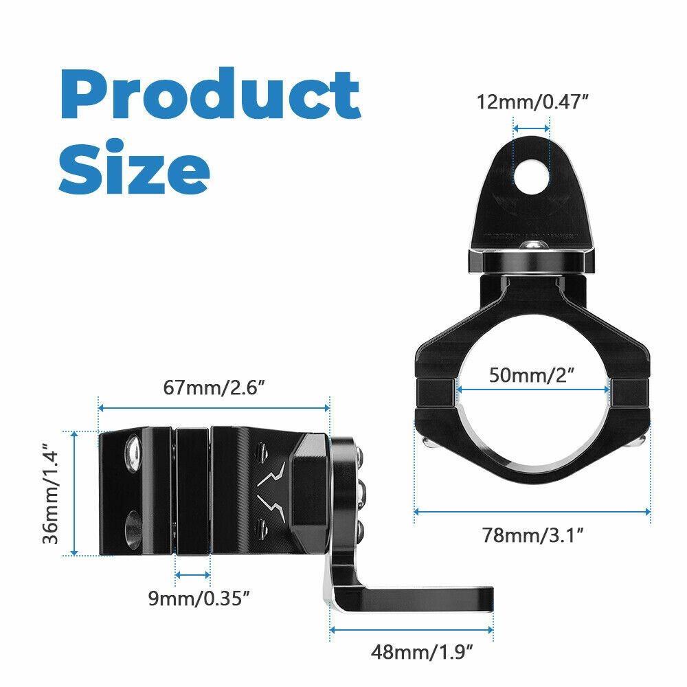 CNC Whip Light Flag Mount 1.75"-2" Adjustable Bracket for Can Am X3 RZR XP 1000
