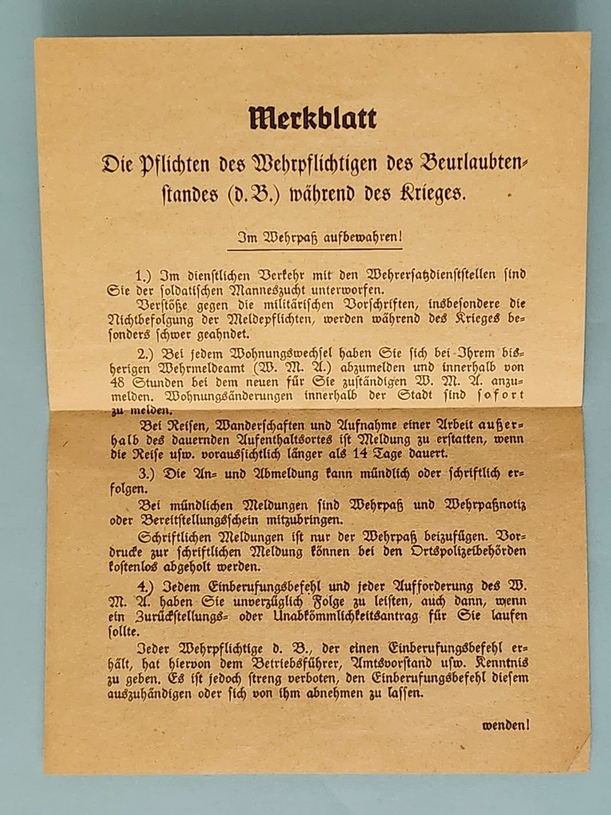 WW2 Germany. Military ID Marburg 1940