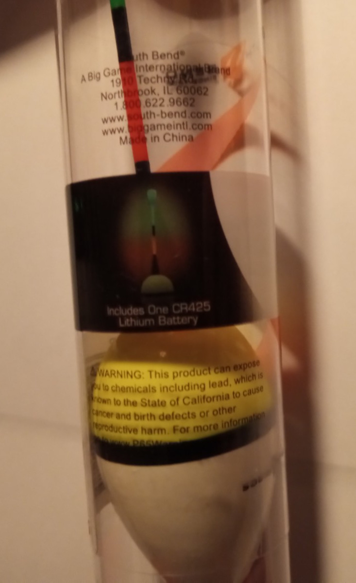 5-piece LOT South Bend 7/8" Light Up Balsa pole slip Float Bobbers crappie night