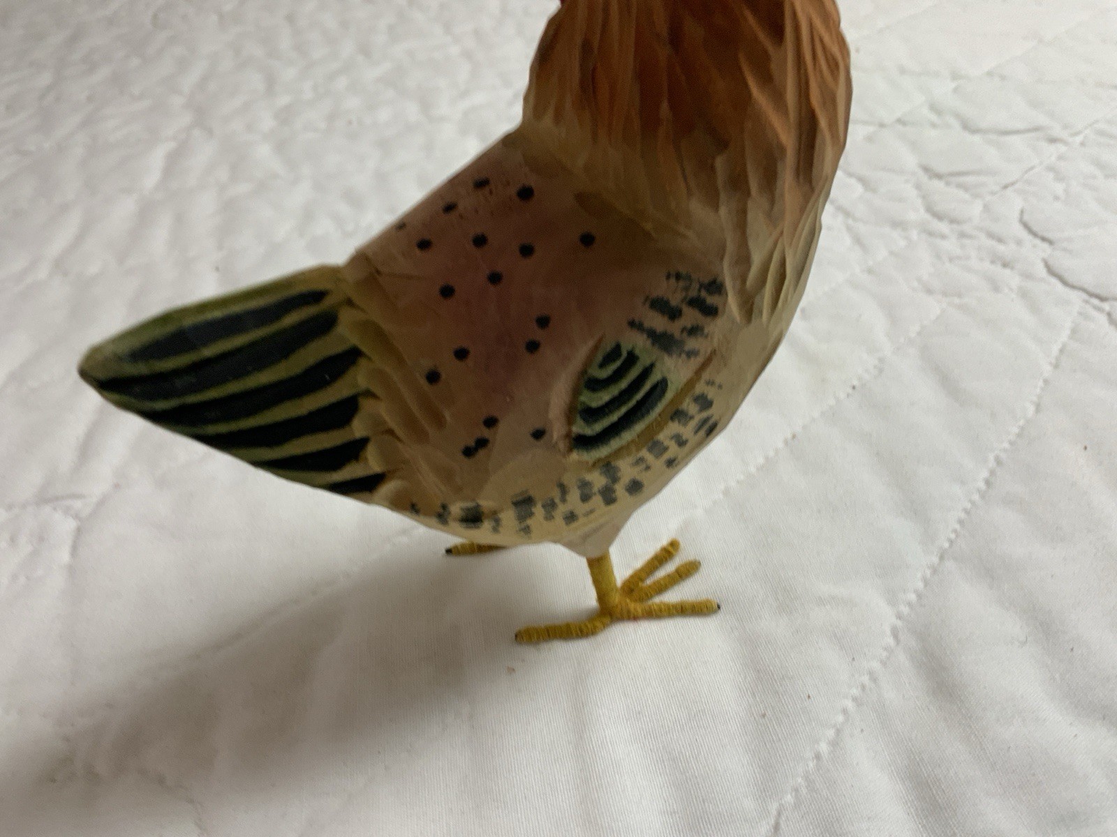 Rooster, Chicken Folk Art Figurine, Country, Wood, Carved, Hand Painted