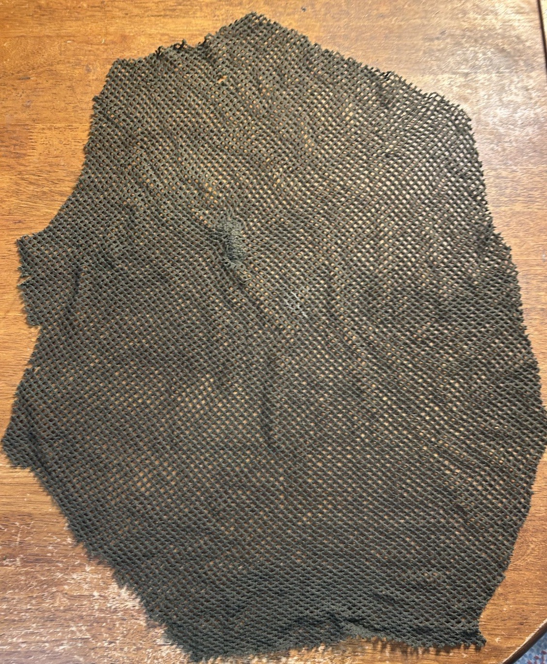 ORIGINAL WWII Woven Square Pattern M1 Helmet Net from US GI OD Camo Shrimp Net 2