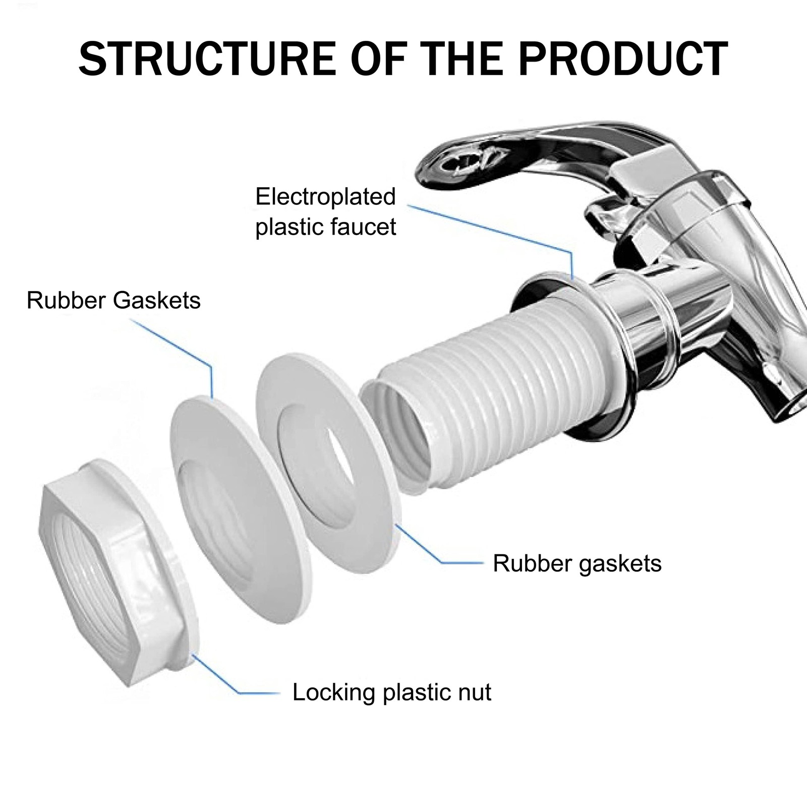 Spigot for Beverage Dispenser,2 Pack Beverage Dispenser Replacement Beverage ...