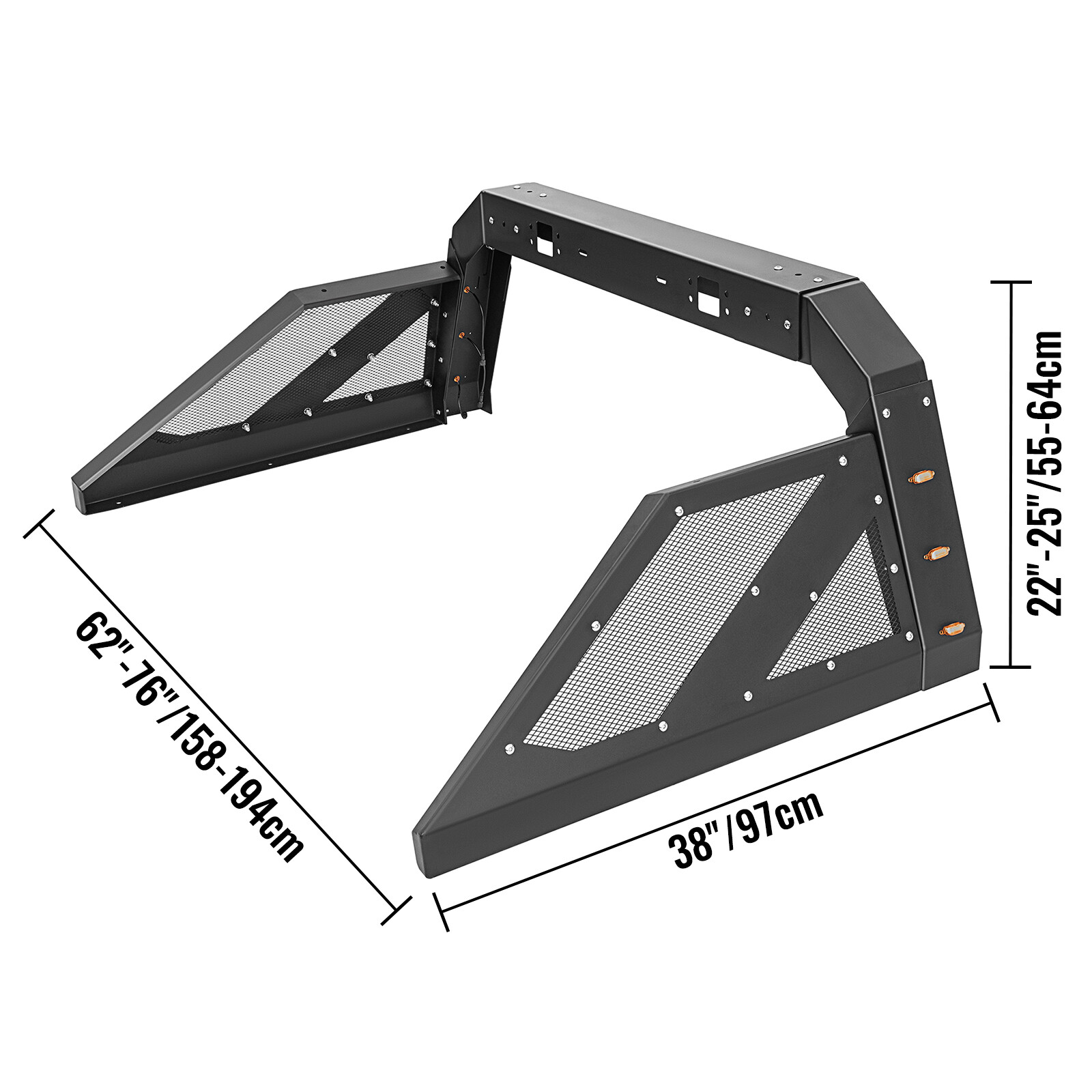 VEVOR Truck Roll Bar Adjustable Chase Rack with 6 Auxiliary Side Marker Lamps