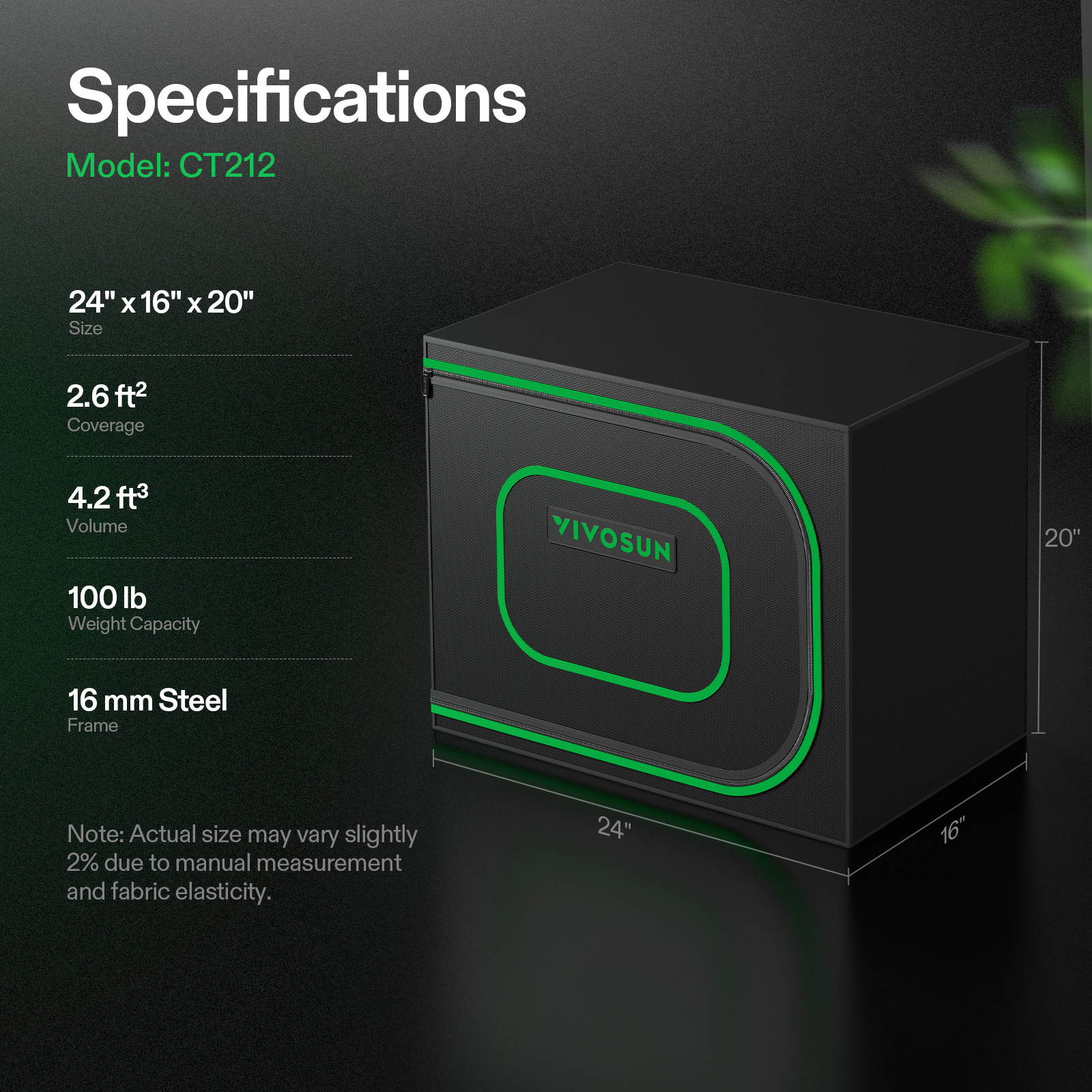 VIVOSUN 24″x16″x20″ Mini Grow Tent Clone Tent Seeding Room for Propagation