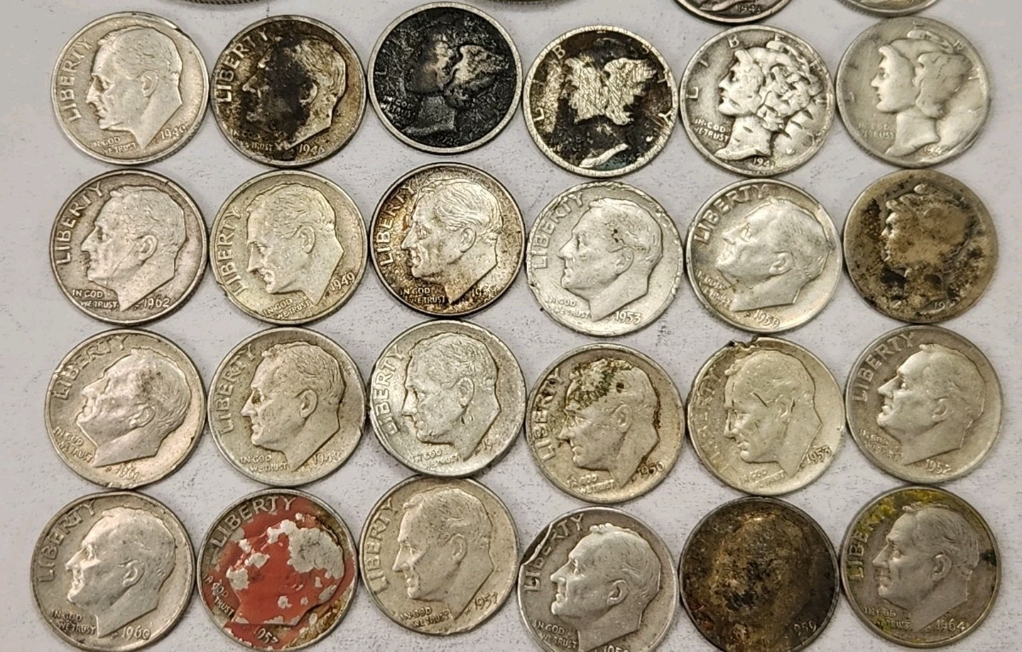 Lot of Damaged Bent Holed 90% Silver US Coins $4.60 Face Junk Silver As-Is