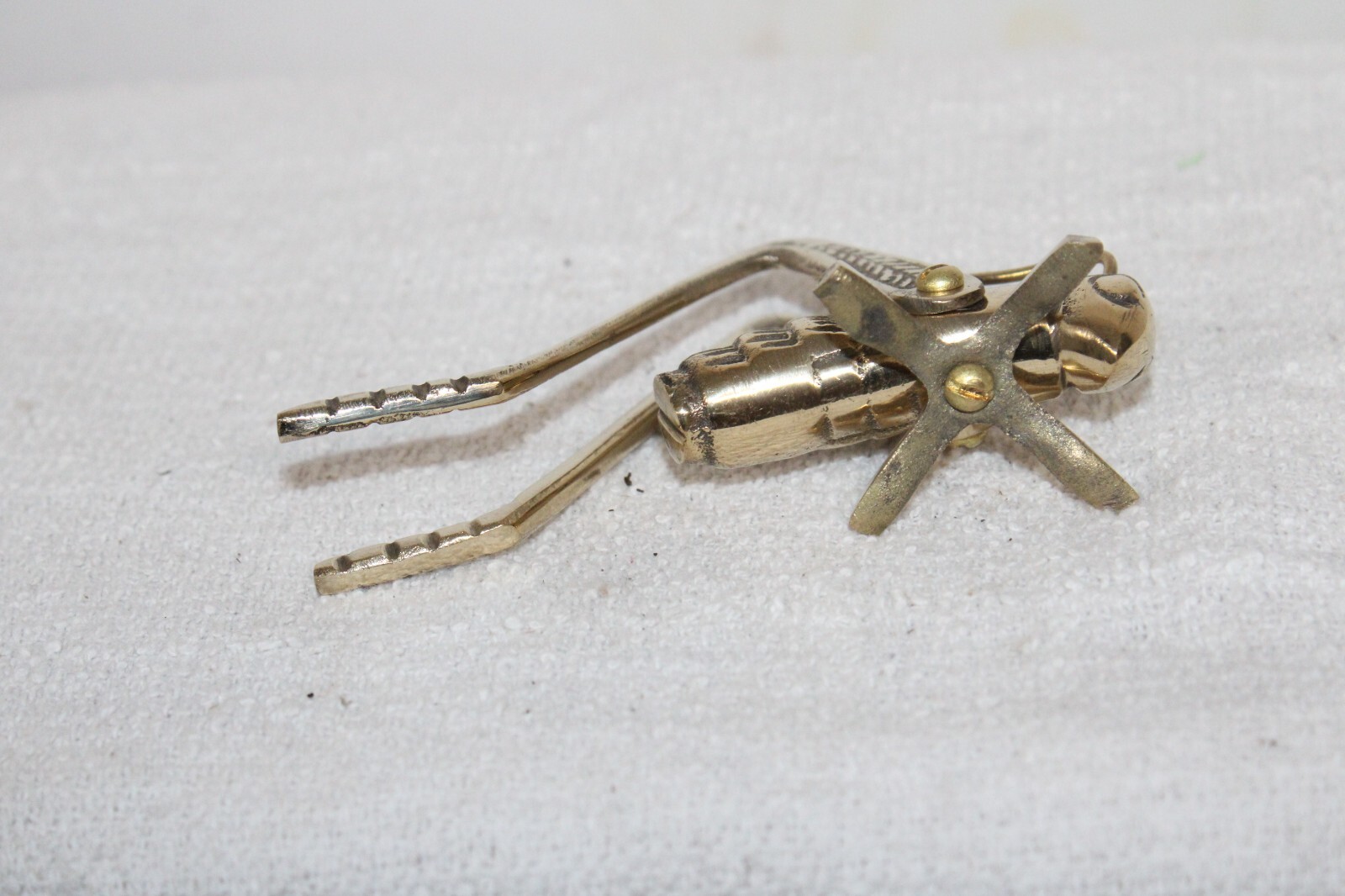 Vintage Style Brass Grasshopper Cricket Paperweight Figurine 3.5'' Paperweight