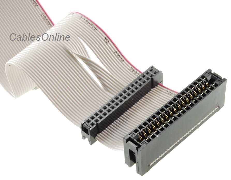 36" Universal 34-Pin Floppy Drive Ribbon Cable for 3.5" and/or 5.25" Drives