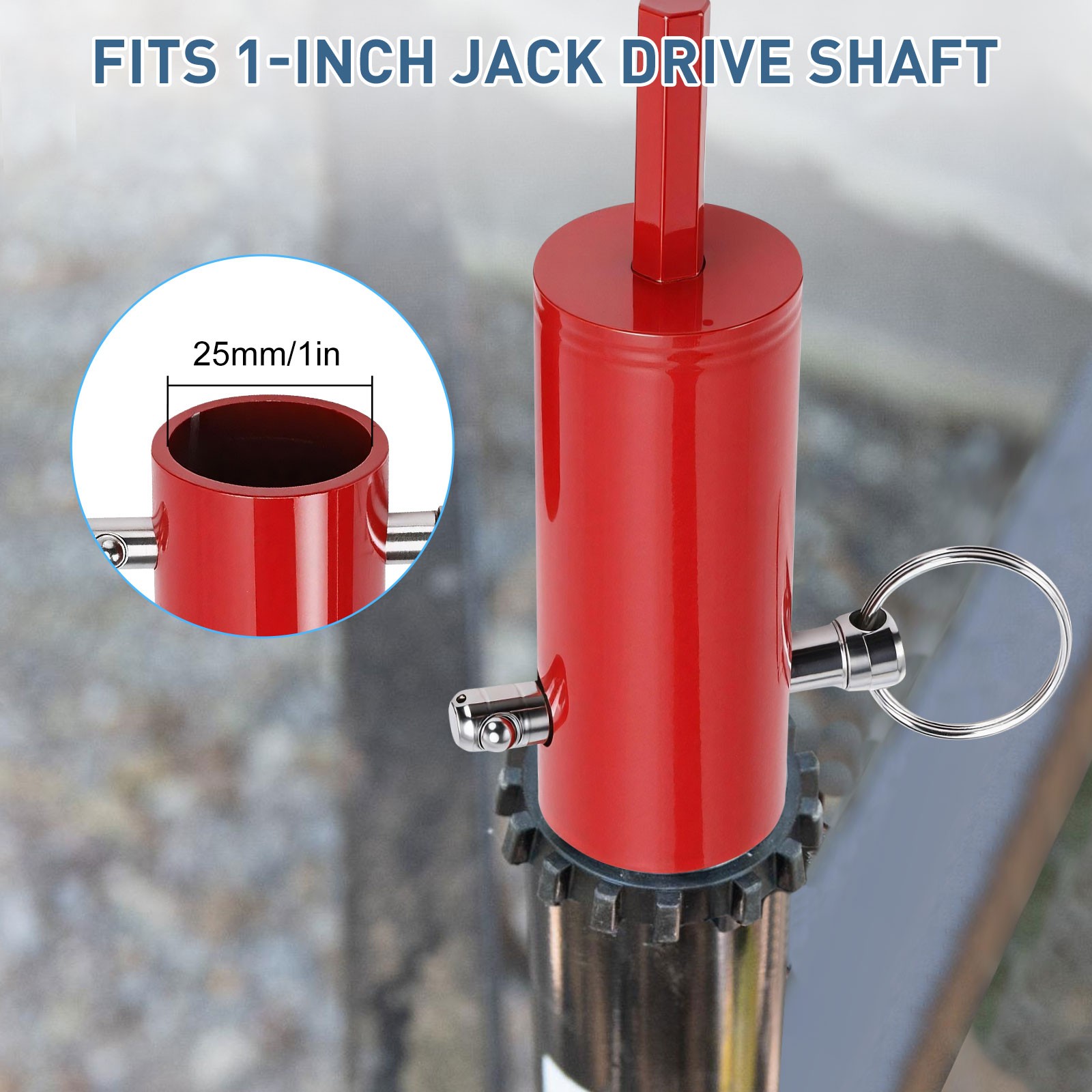 2 PCS Trailer Jack Electric Drill Adapter 1in Handle Bolt Fit 1/2" & 3/8" Shank