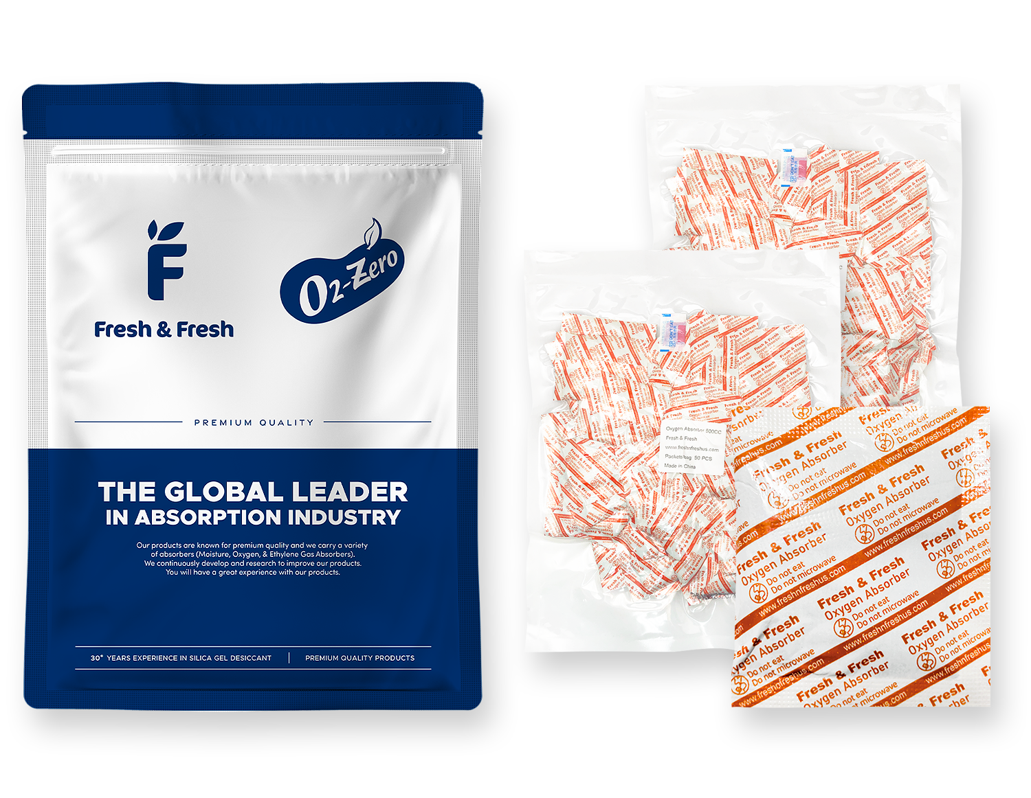 Fresh & Fresh (100 Packet) 500 CC Premium Oxygen Absorbers - (2 Bag of 50 pks)