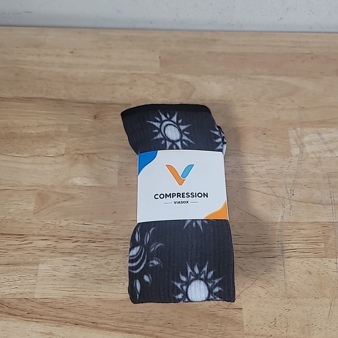 NEW Viasox Ankle Compression Socks For Women 5-9 Men 6-8 S/M Midnight Sun