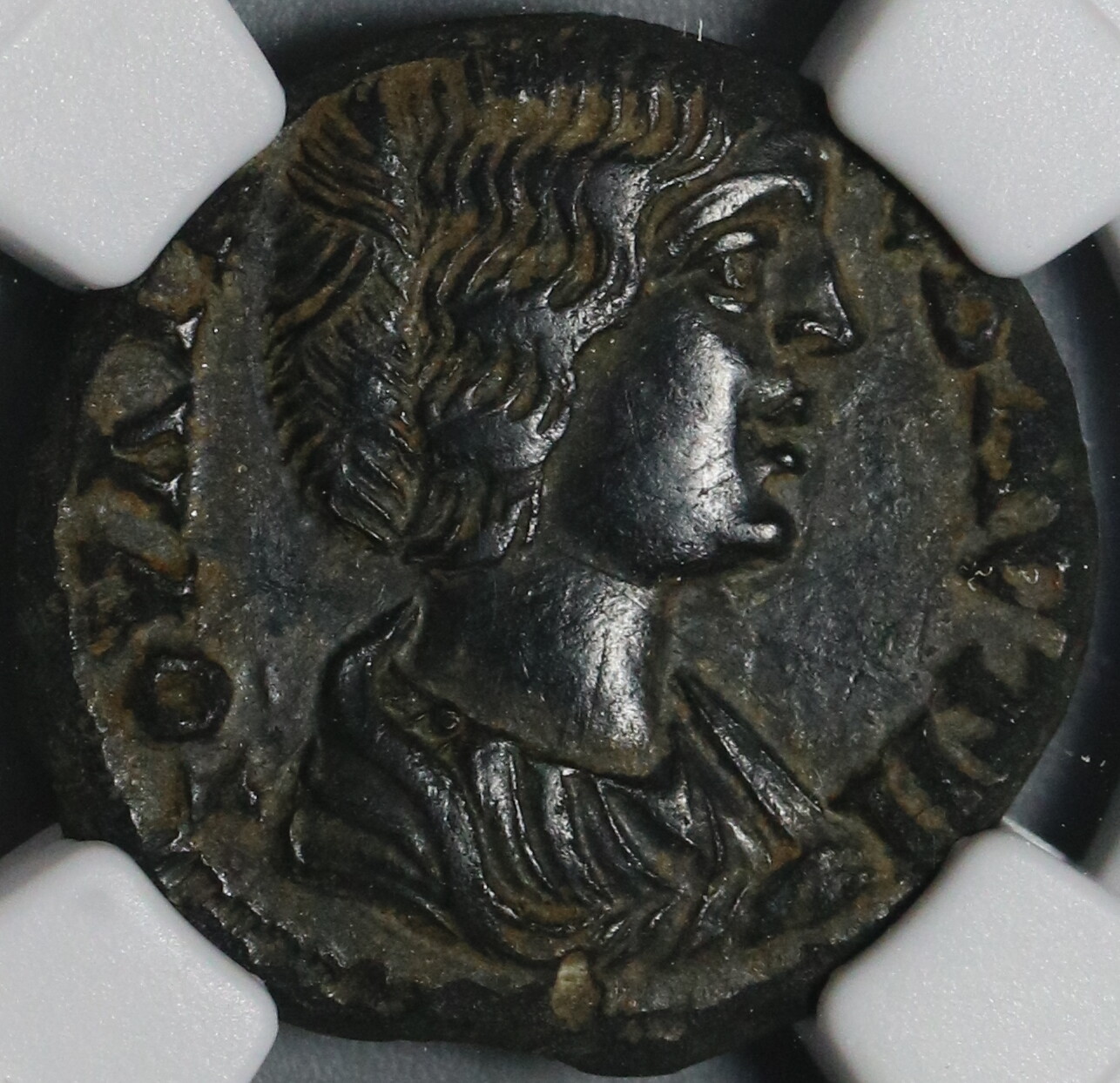 193 Lydia Tabala NGC XF Julia Domna Roman Provincial AE22 Cybele (20112102C)