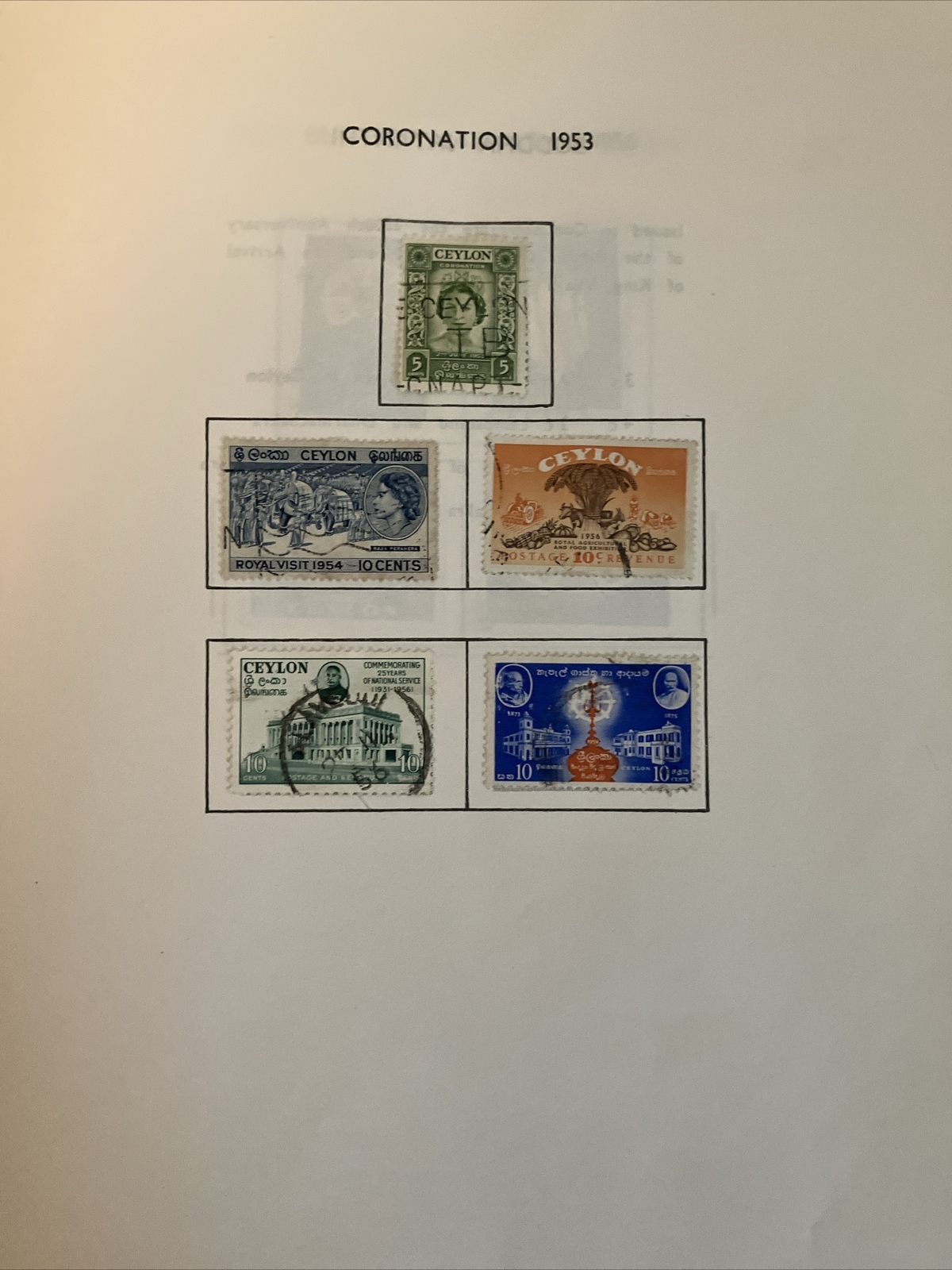 Illustrated Ceylon 1935-1963 Stamp Album Part II 46 Pages Mint Mounted Complete