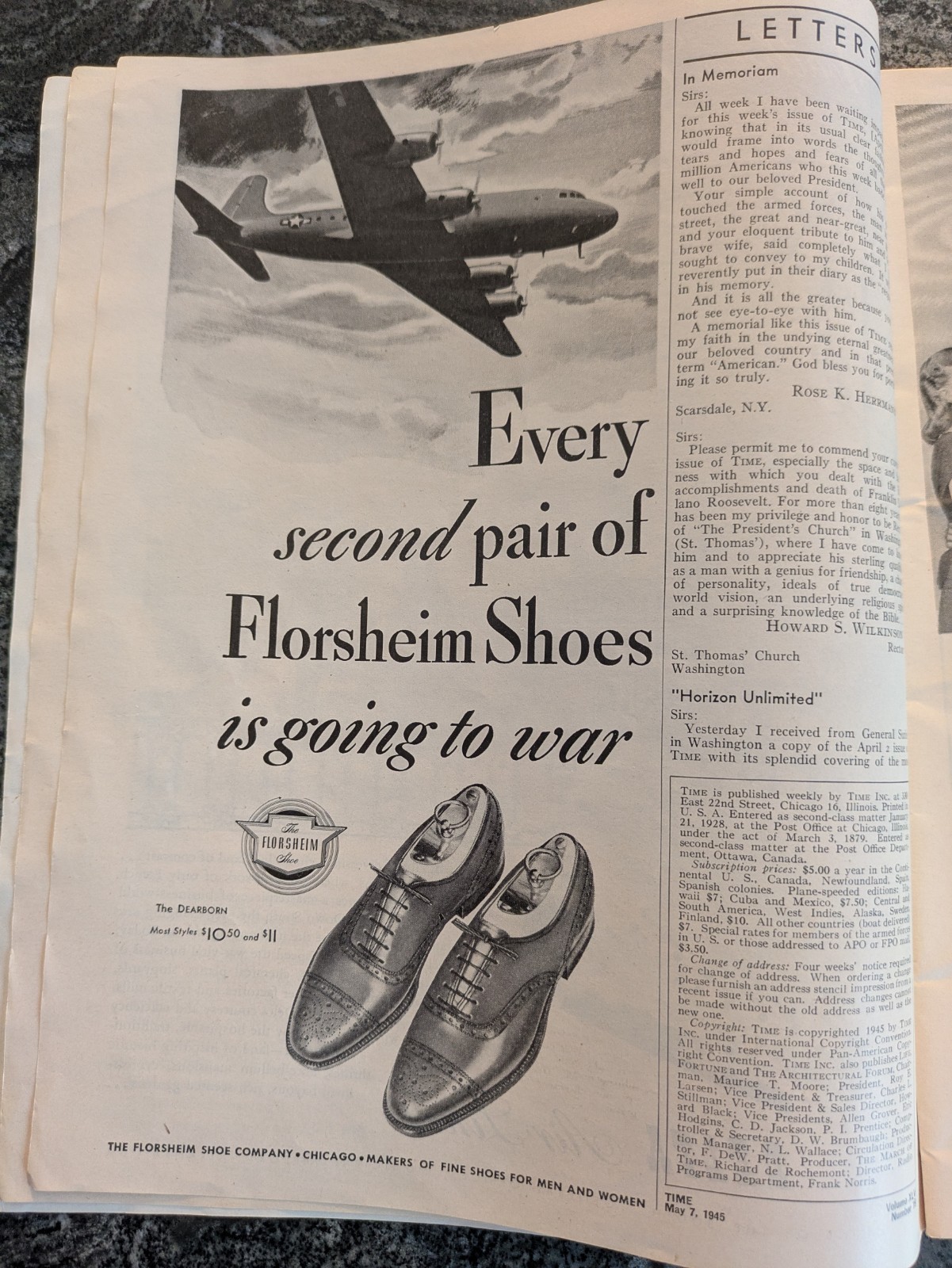 Time Magazine May 7, 1945 Adolf Hitler Red X Collectible Newsmagazine