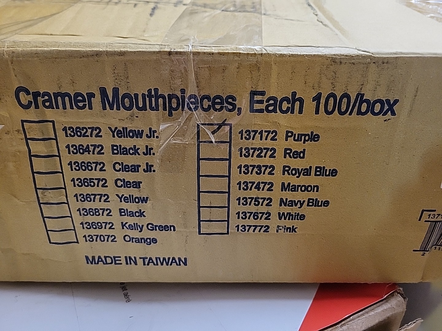 (Case Of 100) Cramer Custom-fit Mouthpiece Senior Size Purple Color