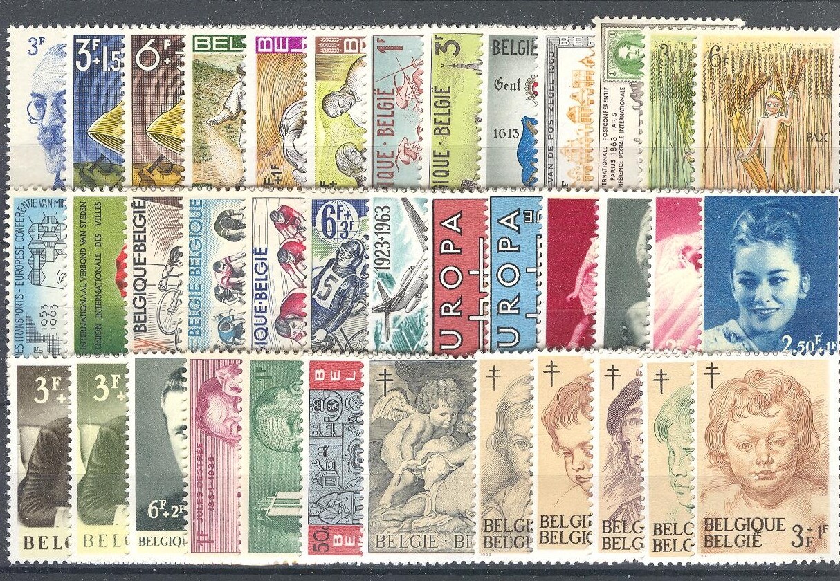 BE - BELGIUM 1963 complete year set  MNH