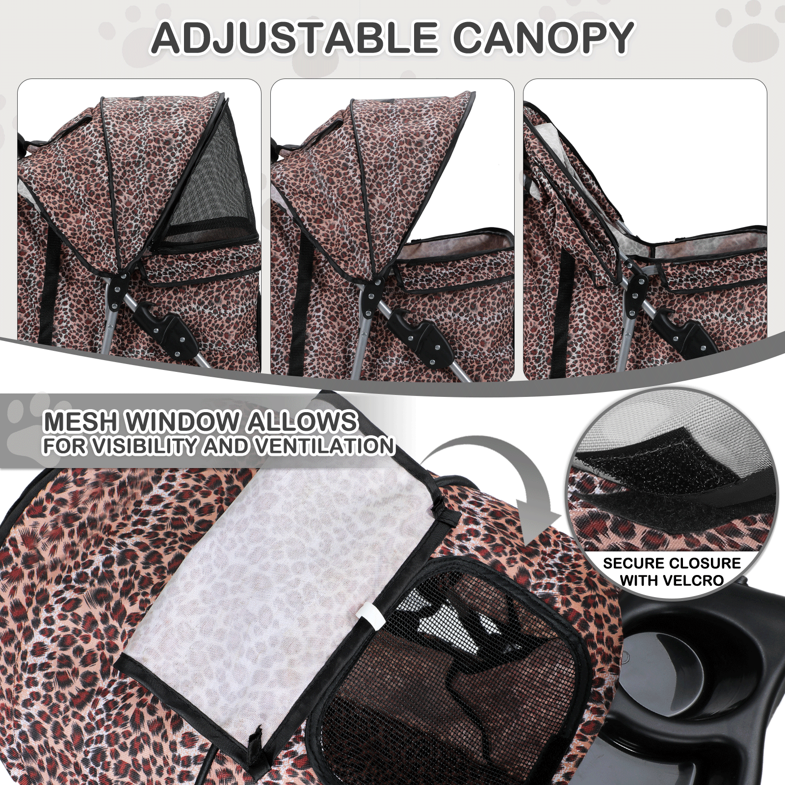 Portable Pet Dog Stroller Foldable 3 Wheels Puppy Travel Carrier Cart+Cup Holder